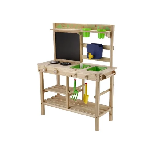 Lupilu kültéri - kerti fa játékkonyha,babakonyha fából, mosogatóval, főzőlappal, 78 x 95 x 34 cm