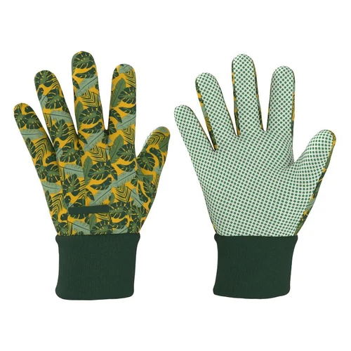 Parkside Kerti kesztyű csúszásgátló mintázattal zöld-levél mintával 2pár/szett