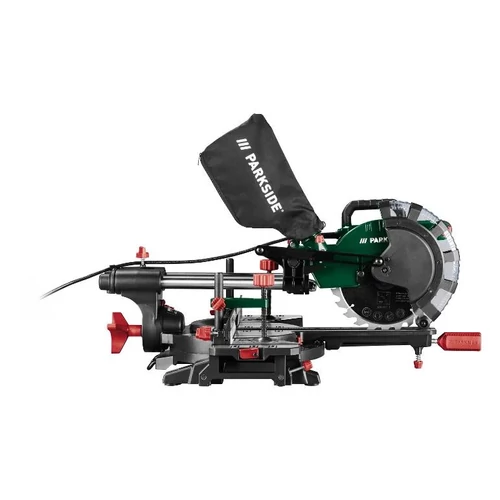 ParkSide PZKS 2000 C3 Asztali bütüző és gérvágó fűrész, csapfűrész, dupla csúszósínnel, 2000 W