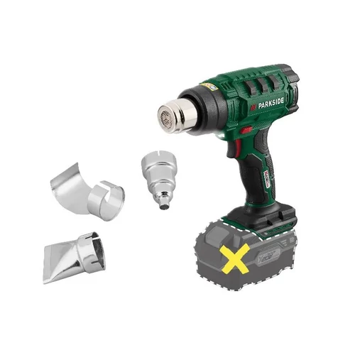 ParkSide PHLGA 20-Li D3 SOLO akkumulátoros hőlégfúvó, tartozékokkal, kofferben akkumulátor és töltő nélkül