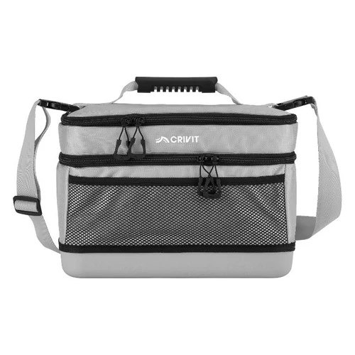 CRIVIT Prémium hőszigetelt uzsonnástáska,2 rekeszes,12 Liter  20 × 33 × 23 cm szürke