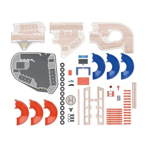 Lupilu XL Racers fa parkolóház 4 emeletes 2db autóval
