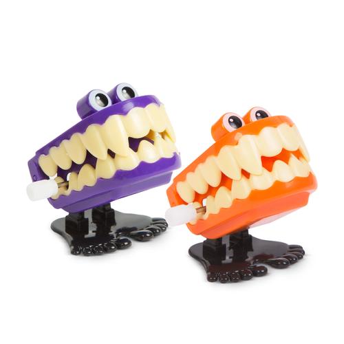 Halloween-i felhúzható ugráló fogsor szörny - 5 cm narancssárga