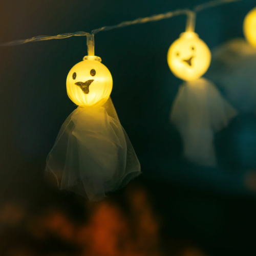 Halloween-i LED-es fényfüzér - szellem 