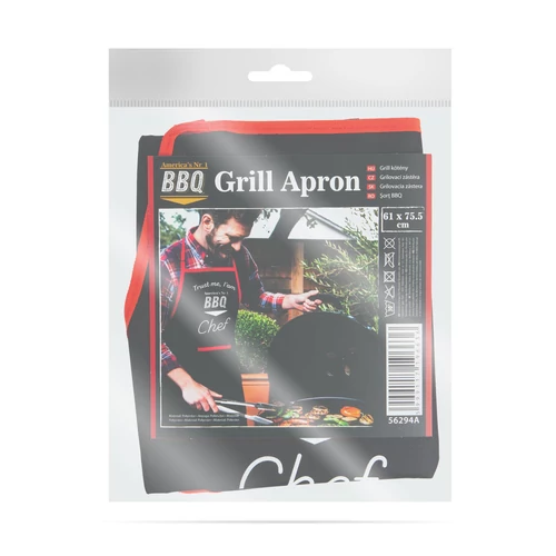 Grill kötény - 61 x 75,5 cm felnőtt méret, fekete