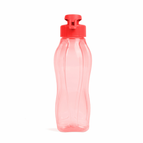 Kulacs - műanyag, átlátszó piros- 600 ml Sport