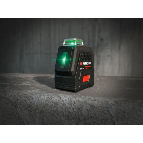ParkSide Performance beépített akkus keresztvonalas lézer, zöld lézerrel 4 V PKLLP 360 B3 