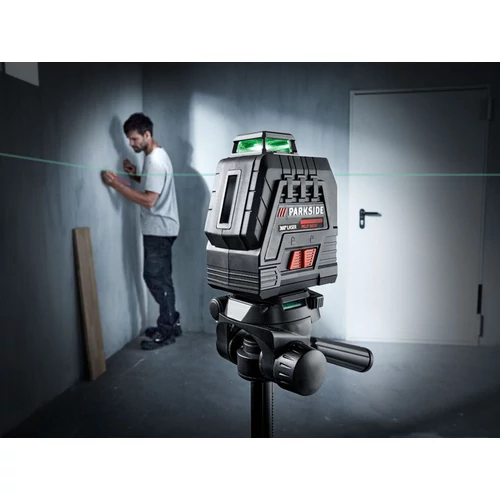 ParkSide Performance beépített akkus keresztvonalas lézer, zöld lézerrel 4 V PKLLP 360 B3 