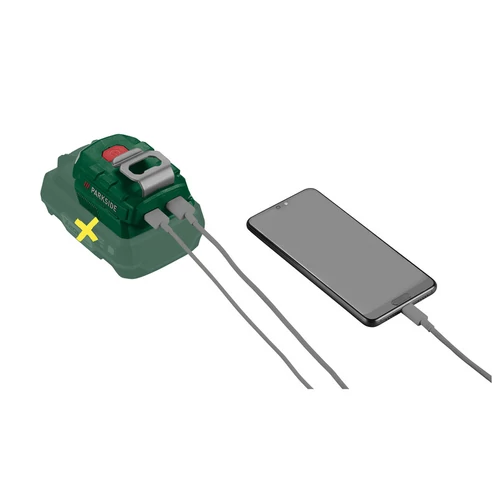ParkSide akkus USB adapter LED lámpával akkumulátor és töltő nélkül PAA 20 Li B3 