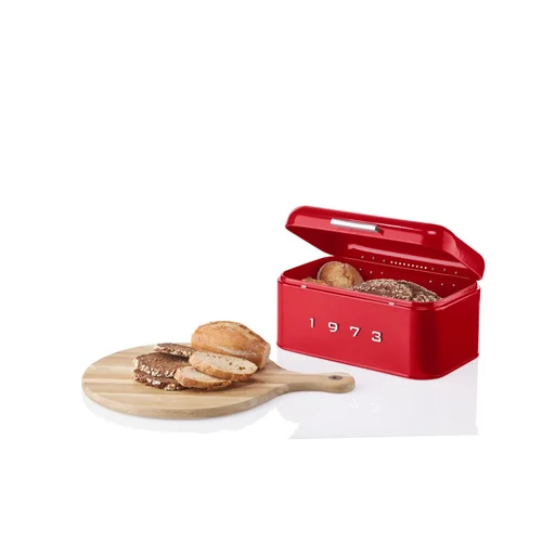 LivarnoHome kenyértartó retro fém piros