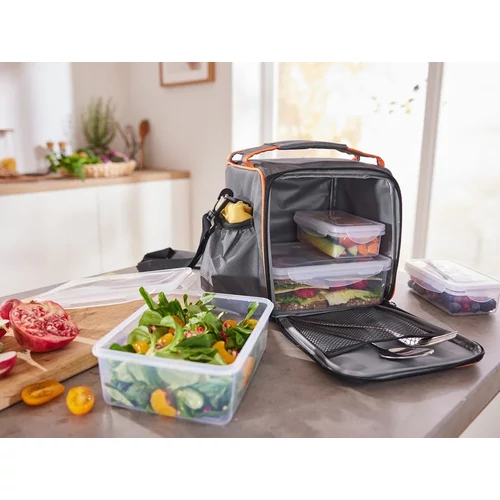 Hűtőtáska ételtartó dobozokkal szürke színű Ernesto