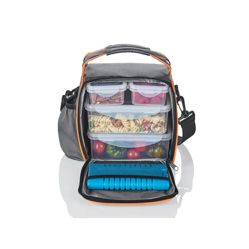 Hűtőtáska ételtartó dobozokkal szürke színű Ernesto