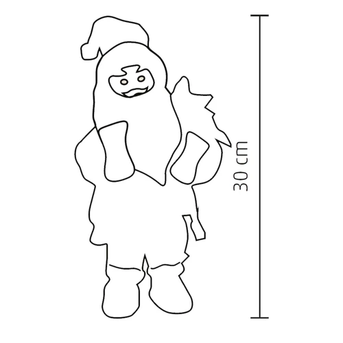 Táncoló, zenélő Mikulás, piros nadrágban 30cm beltéri kivitel Home 