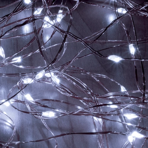 Micro LED-es fényfüzérköteg kültéri, 10 füzér-füzérenként 20db LED hidegfény