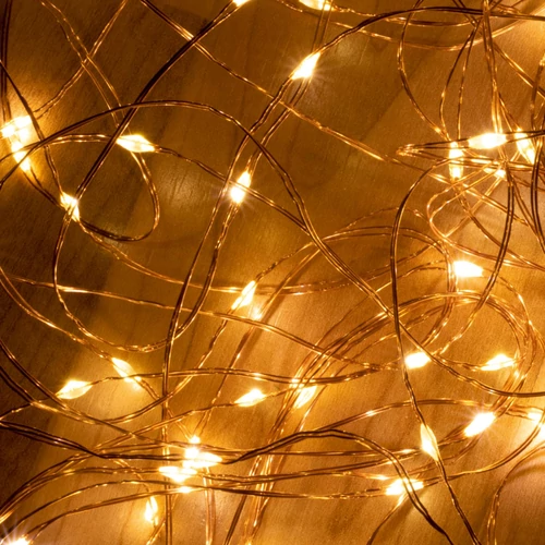 Micro LED-es fényfüzérköteg kültéri, 10 füzér-füzérenként 20db LED melegfény
