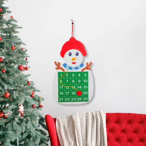 Karácsonyi adventi naptár - Hóember - tépőzáras jelölővel