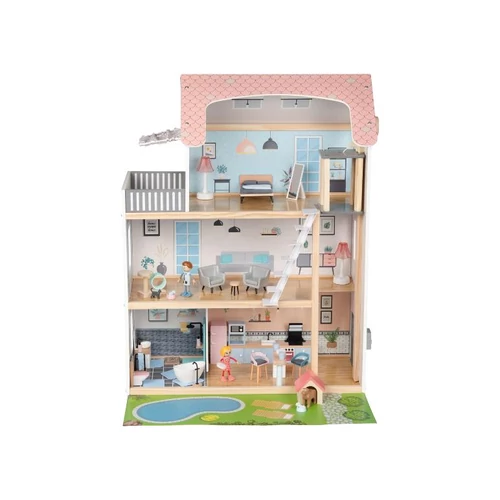PlayTive 54 részes, 3 szintes XXL fa babaház