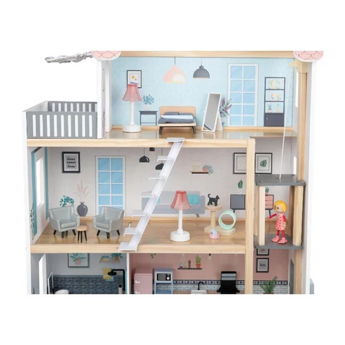 PlayTive 54 részes, 3 szintes XXL fa babaház