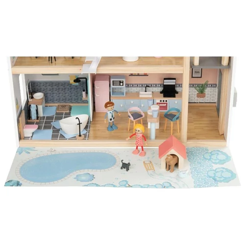 PlayTive 54 részes, 3 szintes XXL fa babaház