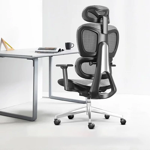 Prémium ergonomikus irodai szék, forgószék, fekete-szürke (T03) hálós