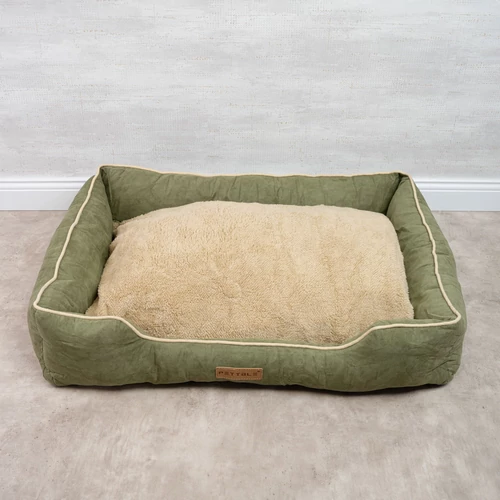 Kutyafekhely, kutyaágy zöld M méret (Suededoghouse-green-m)
