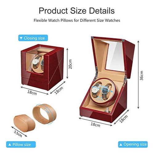 Óraforgató, óratartó doboz 2 karórához bordó-barna színben (5S120HTZ)