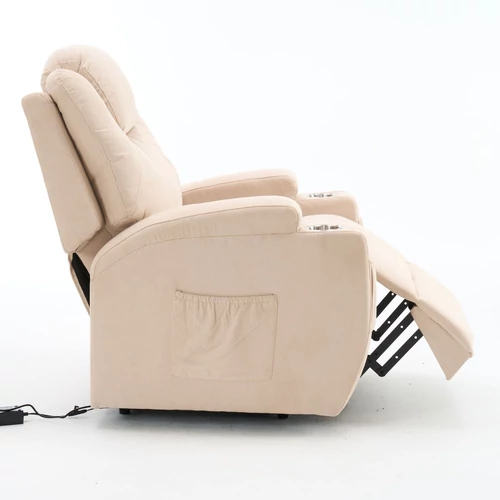 Emelőszék, relax fotelágy motoros mechanizmus szövet bézs
