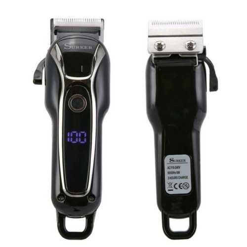 Surker LED kijelzős akkumulátoros haj-, és szakállvágó készlet, fekete, SK-805