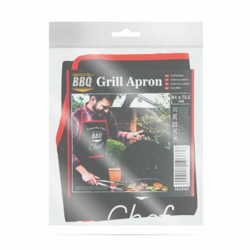 Grill kötény - 61 x 75,5 cm felnőtt méret, fekete