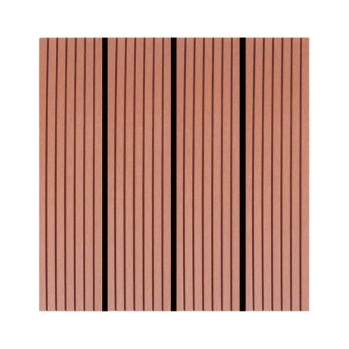 WPC 1 m2 padlóburkolat 11db 30x30cm, csíkozott, rozsdavörös összepattintható