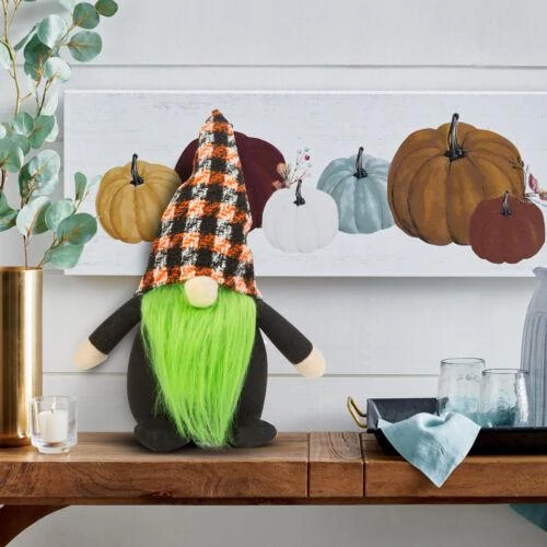 Halloween-i skandináv manó - 34 cm - zöld szakállal