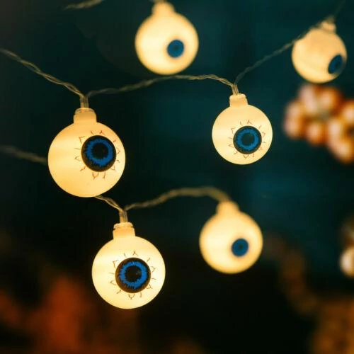 Halloween-i LED-es fényfüzér - szemgolyó