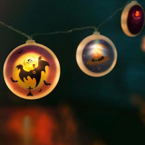 Halloween-i LED-es fényfüzér korongok 