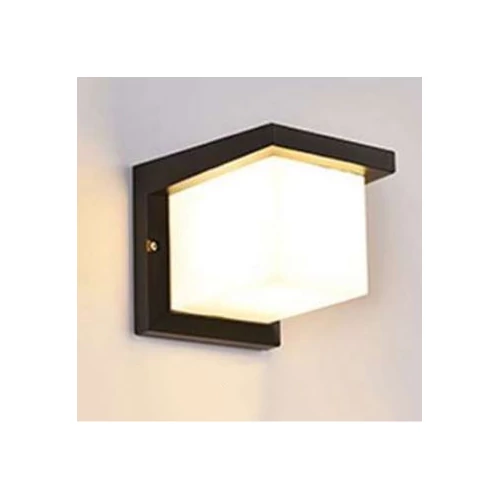 Kültéri fali LED lámpa 12W fekete IP65 vízálló 3000K meleg fényű (608-1-BLACK-3000K)