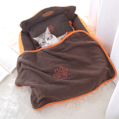 HOOPET kutyafekhely, kutyaágy, macska fekhely, macskaágy narancssárga színű S méret (HOOPET-76403-S-ORANGE)