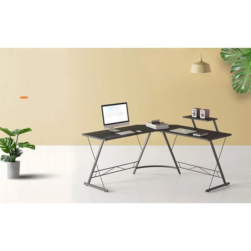 Sarok íróasztal fekete (L-SHAPE-DESK-BLACK)