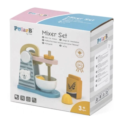 Mixergép - Fa pasztell színű játékkonyha kiegészítő