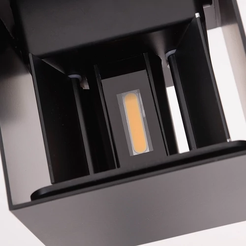 Kültéri fali LED lámpa 12W fekete IP65 vízálló 3000K meleg fényű (1003-2-BLACK-3000K)