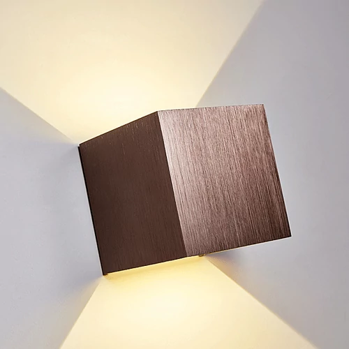 Kültéri fali LED lámpa 12W sötétbarna IP65 vízálló 3000K meleg fényű (1003-2-BRUSHED-BROWN-3000K)