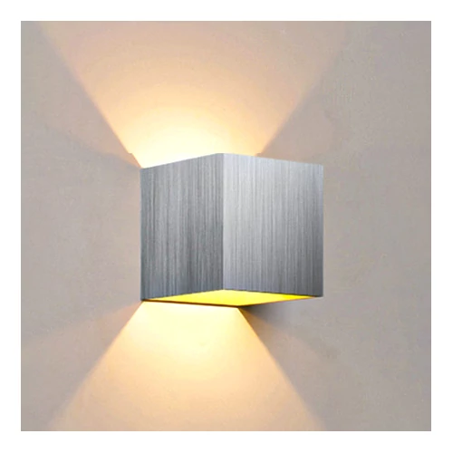Kültéri fali LED lámpa 12W szürke színű IP65 vízálló 3000K meleg fényű (1003-2-BRUSHED-SILVER-3000K)