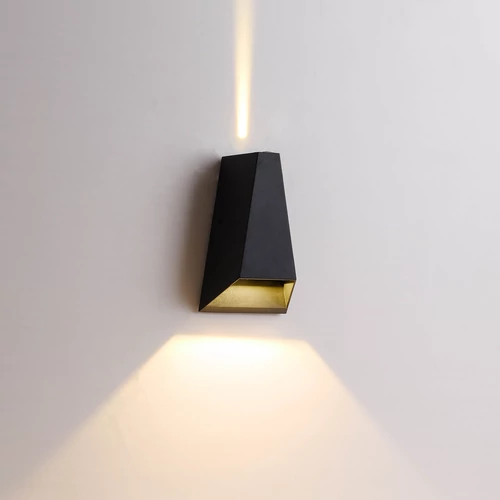 Kültéri fali LED lámpa 10W fekete IP65 vízálló 3000K meleg fényű (1017-1-BLACK-3000K)
