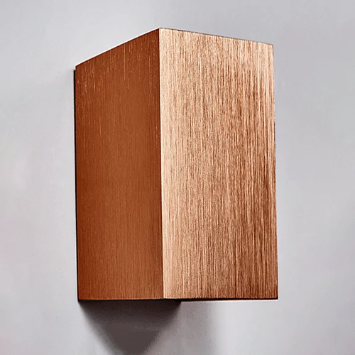 Kültéri fali LED lámpa 12W szálcsiszolt barna színű IP65 vízálló 3000K meleg fényű (1003-6-BRUSHED-BROWN-3000K)