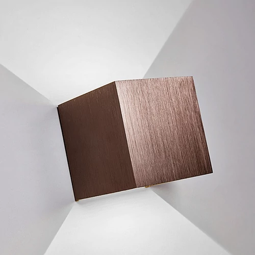 Kültéri fali LED lámpa 12W sötétbarna IP65 vízálló 6000K hideg fényű (1003-2-BRUSHED-BROWN-6000K)