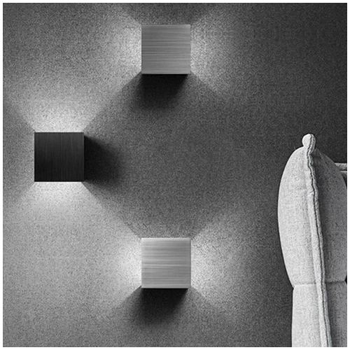 Kültéri fali LED lámpa 12W szürke színű IP65 vízálló 6000K hideg fényű (1003-2-BRUSHED-SILVER-6000K)