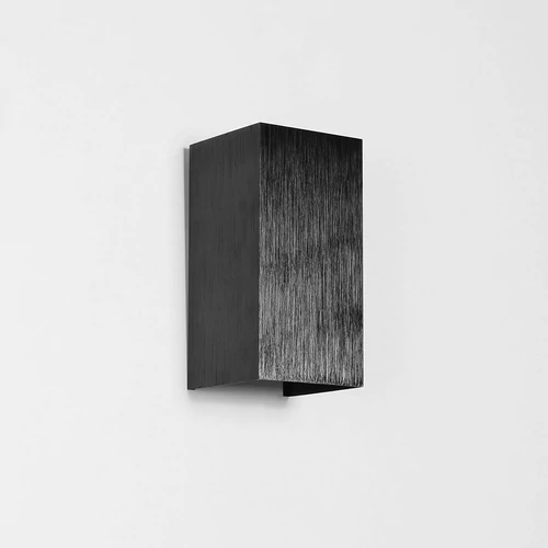 Kültéri fali LED lámpa 12W szálcsiszolt fekete IP65 vízálló 6000K hideg fényű (1003-6-BRUSHED-BLACK-6000K)