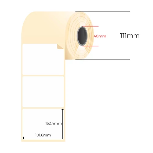 1200db 101.6x152.4mm direkt termál tekercses etikett címke (400 címke/tekercs, 3 tekercs)