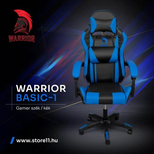Warrior gamer szék, forgószék kék (GAMER-BASIC-1-BLUE)